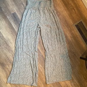 Medium Final Touch flowy, wide legged, smocked stretchy waist pants